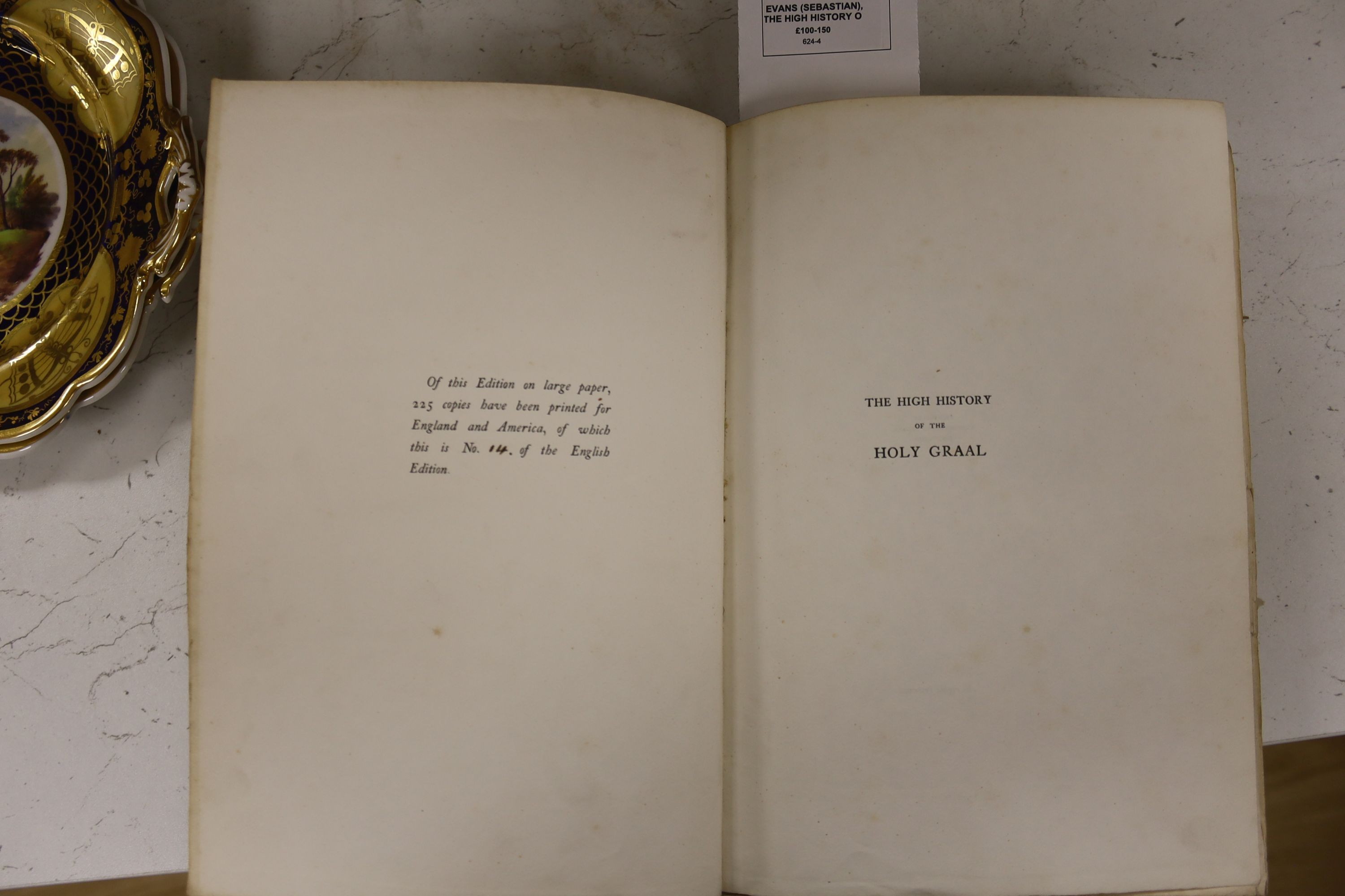 Evans (Sebastian), The High History of the Holy Grail, illustrated by Jessie King, pictorial vellum, number 14 of the English edition, Dent [1903] and The Rubiayat of Omar Khayyam